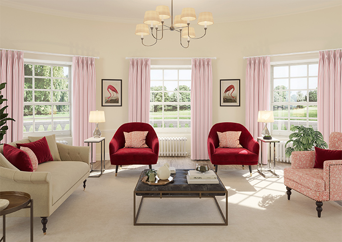 Lace Stripes, Rouge - Made to Measure Curtains - Image 14